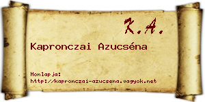 Kapronczai Azucséna névjegykártya